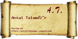 Antal Talamér névjegykártya